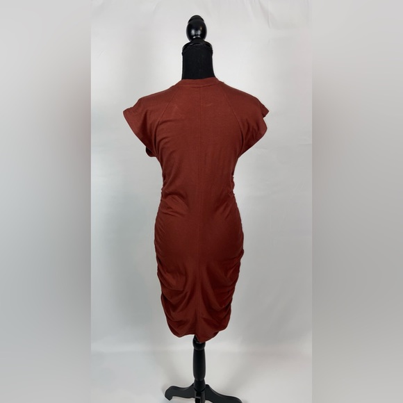 Athleta Small Dress Bodycon Stretch Burgundy Short Sleeve. - Picture 5 of 13